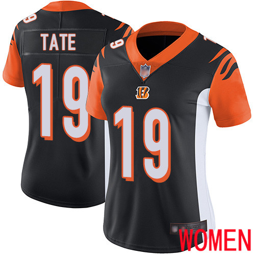 Cincinnati Bengals Limited Black Women Auden Tate Home Jersey NFL Footballl #19 Vapor Untouchable->women nfl jersey->Women Jersey